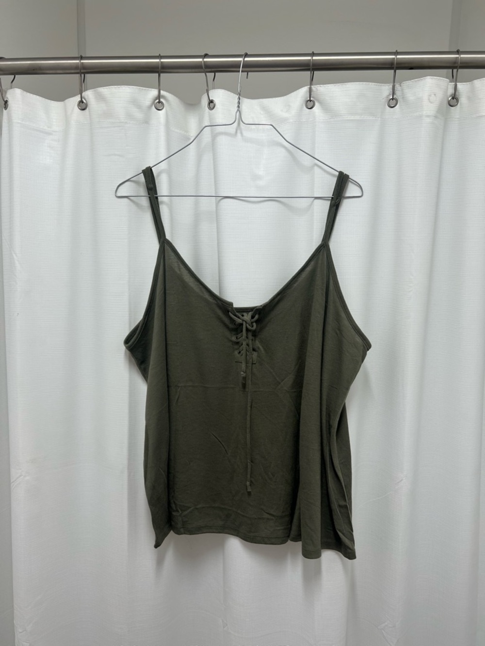 NWOT Arizona Jean Company Olive Green Lace-Up Camisole